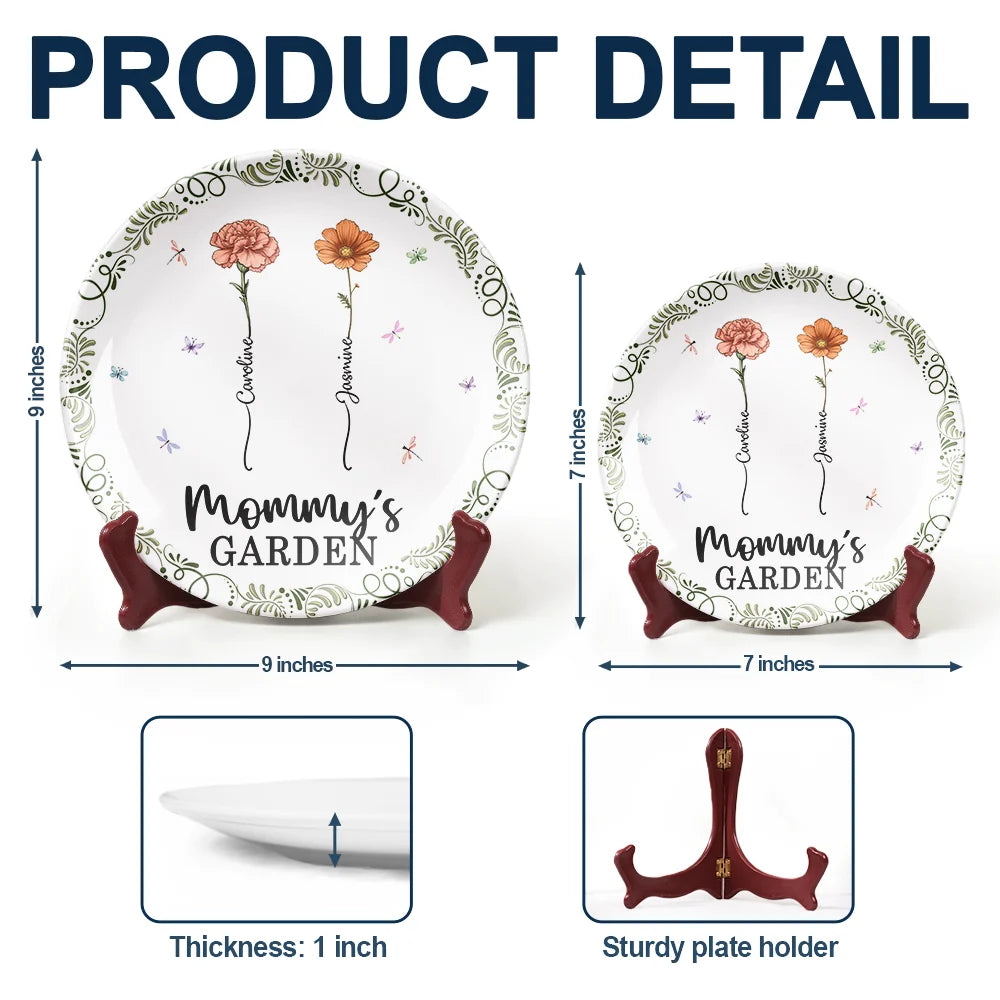 Birth Flower Grandma's Garden - Personalized Ceramic Plate