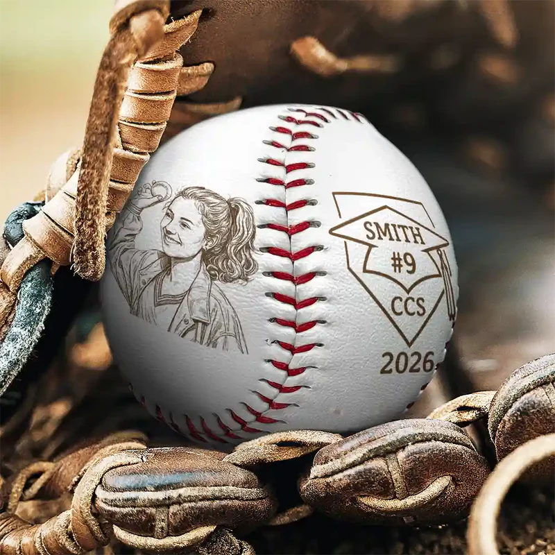 Custom Photo Pencil Sketch Graduate Senior School Baseball Lover - Personalized Baseball, Softball