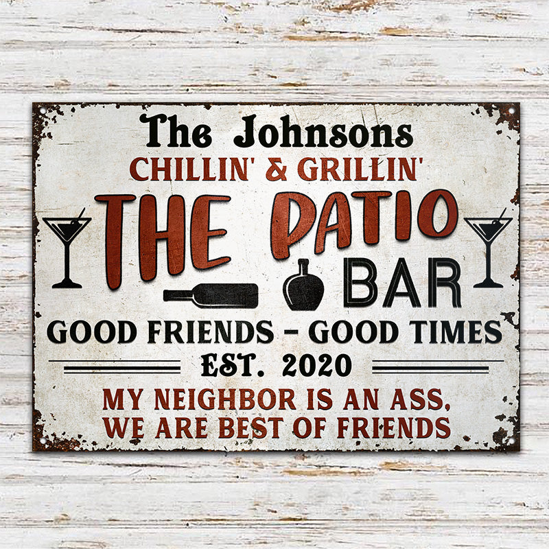 Grilling Patio Backyard We Are Best Of Friends - Personalized Classic Metal Signs