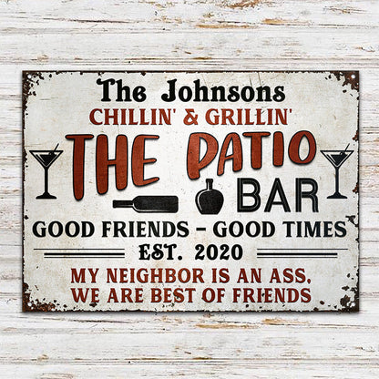 Grilling Patio Backyard We Are Best Of Friends - Personalized Classic Metal Signs