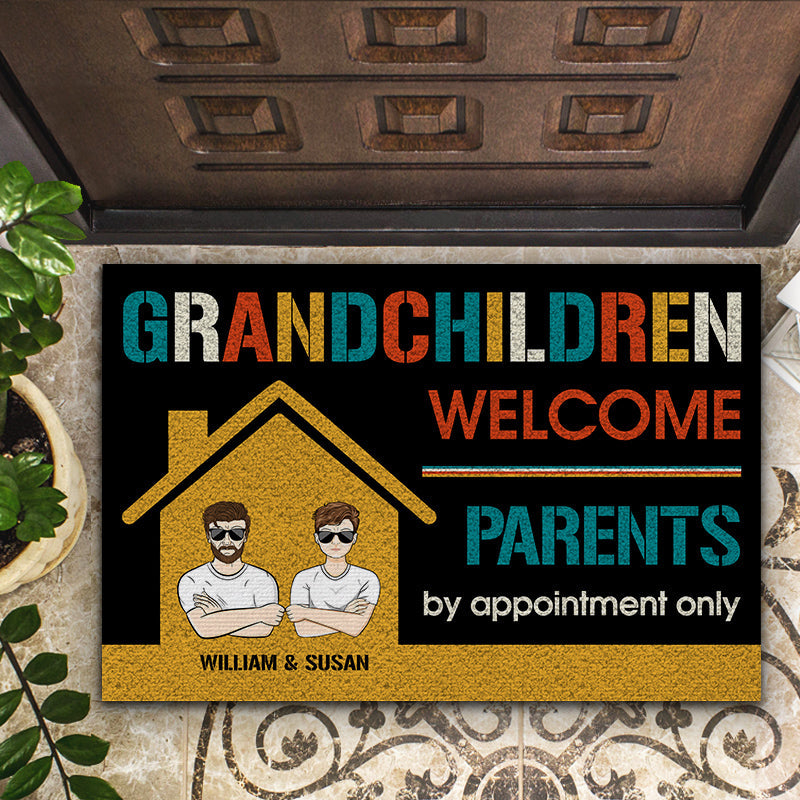 Grandchildren Welcome - Gift For Grandparents - Personalized Custom Doormat