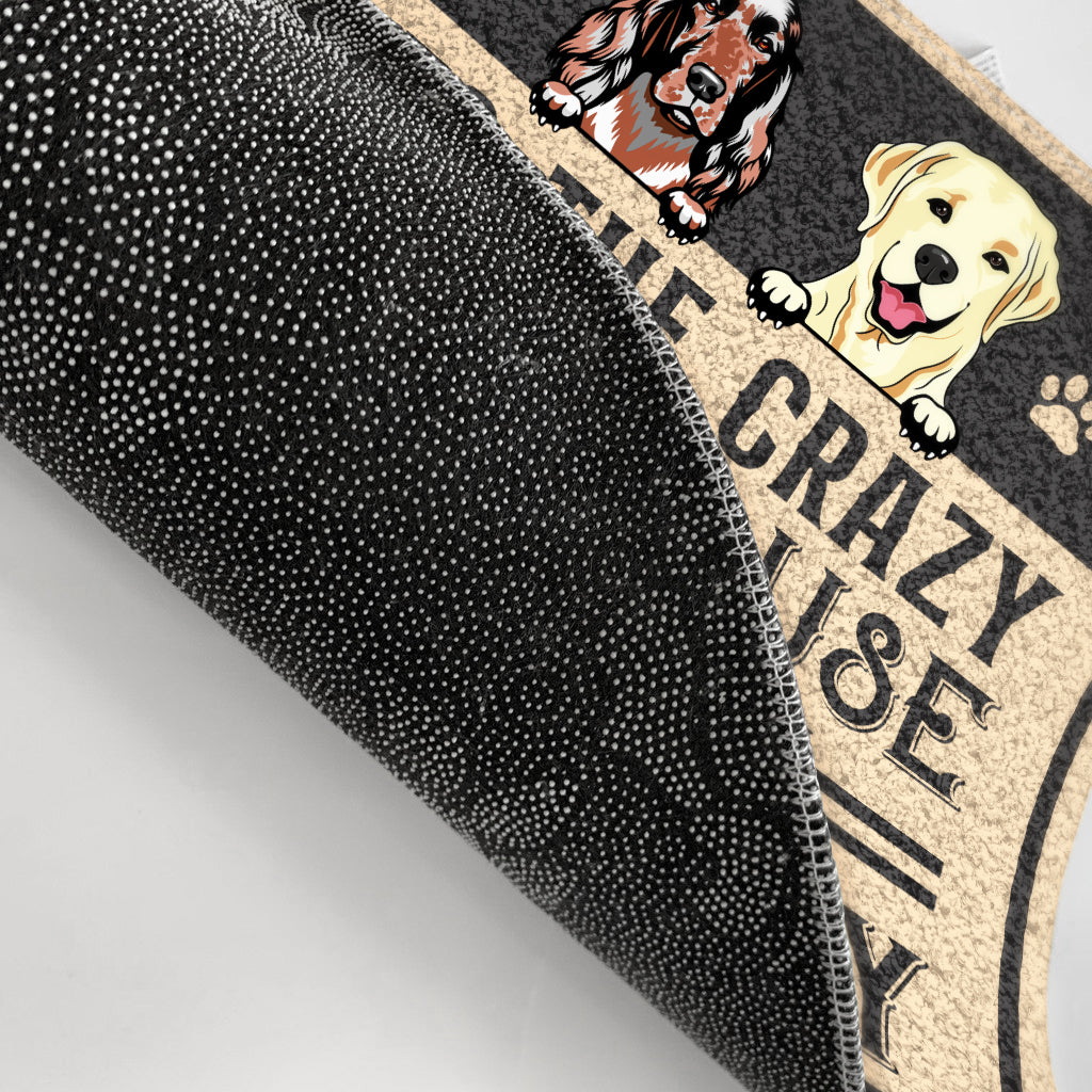 Dog Lovers Dog Mom Dog Dad Live Here - Personalized Custom Doormat