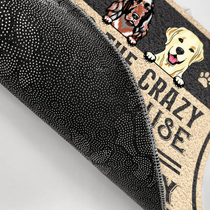 Dog Lovers Dog Mom Dog Dad Live Here - Personalized Custom Doormat