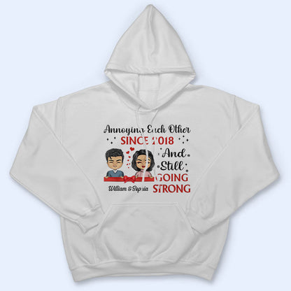 Chibi Couple Annoying Each Other For Years - Personalized Custom T Shirt