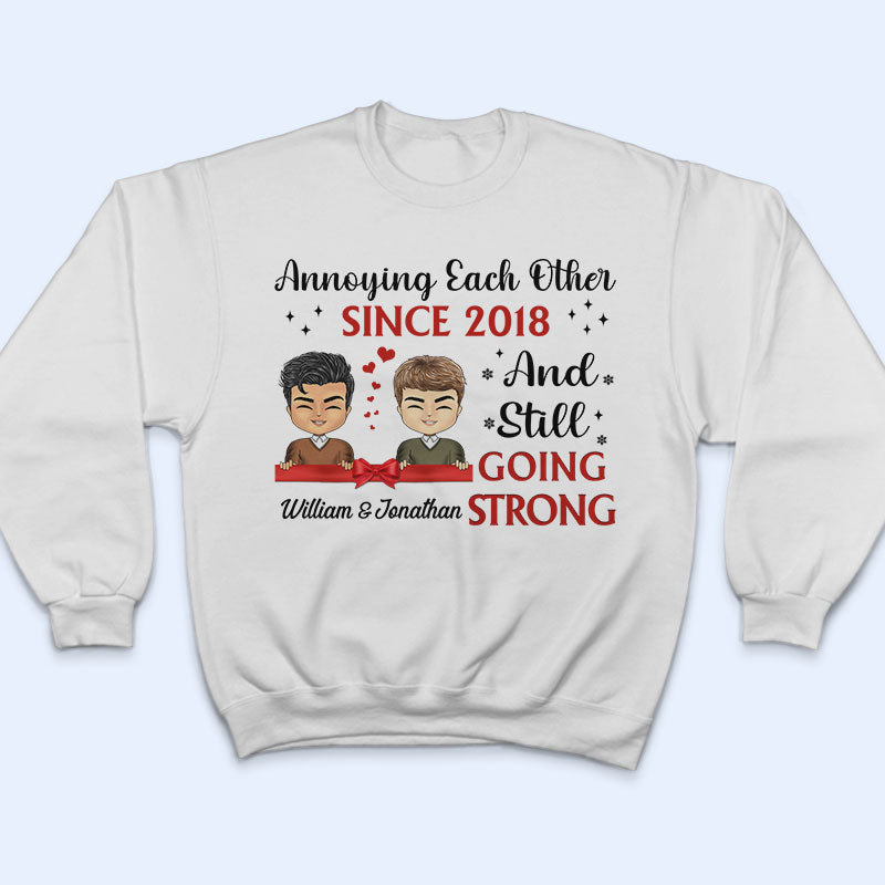 Chibi Couple Annoying Each Other For Years - Personalized Custom T Shirt
