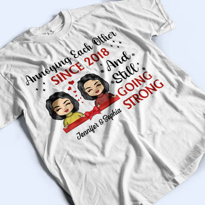 Chibi Couple Annoying Each Other For Years - Personalized Custom T Shirt