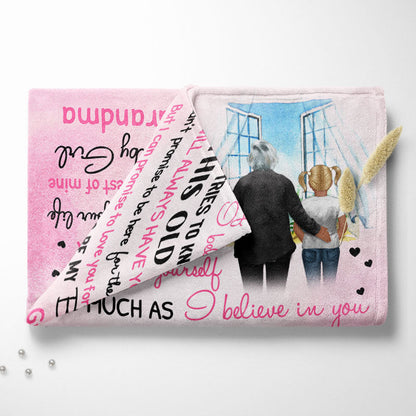 This Old Girl Grandmother - Gift For Granddaughter And Grandson - Personalized Custom Fleece Blanket