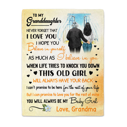 This Old Girl Grandmother - Gift For Granddaughter And Grandson - Personalized Custom Fleece Blanket