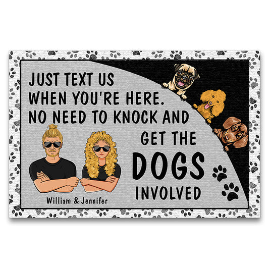 Get The Dogs Involved - Gift For Dog Owner Couples - Personalized Custom Doormat