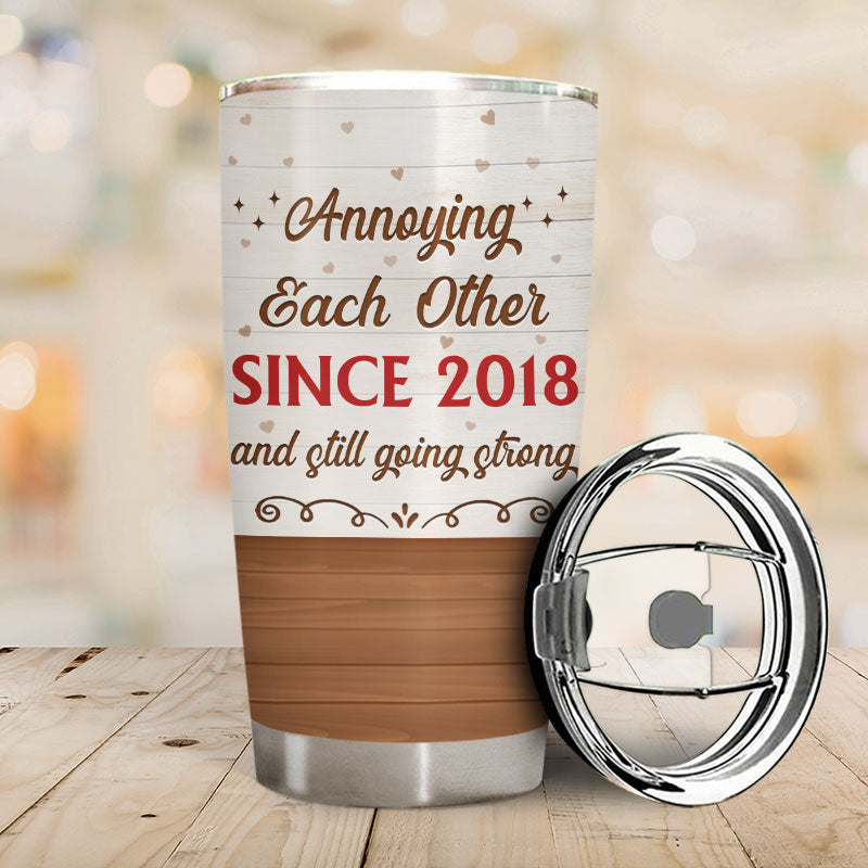 Chibi Couple Annoying Each Other - Personalized Custom Tumbler