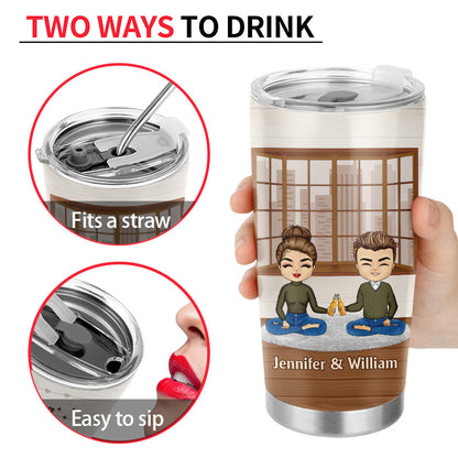 Chibi Couple Annoying Each Other - Personalized Custom Tumbler