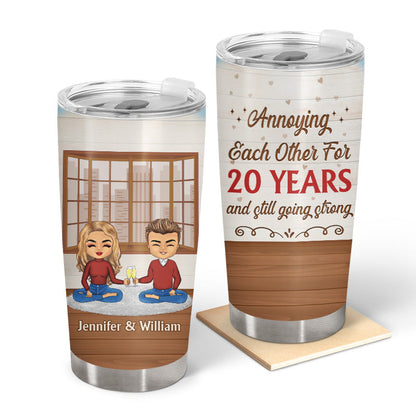 Chibi Couple Annoying Each Other - Personalized Custom Tumbler