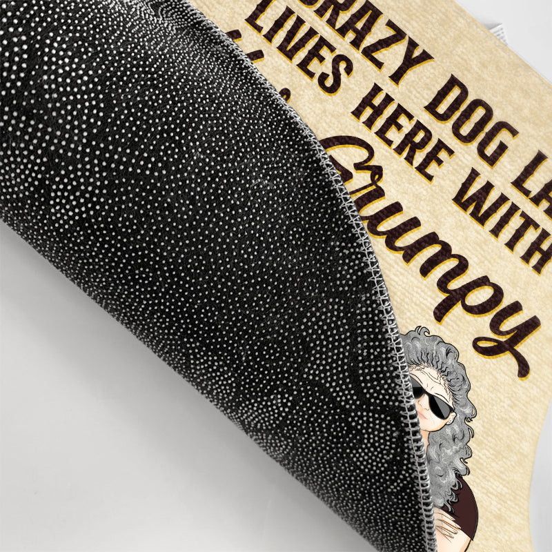 Crazy Dog Lady Lives Here - Gift For Dog Owner Couples - Personalized Custom Doormat