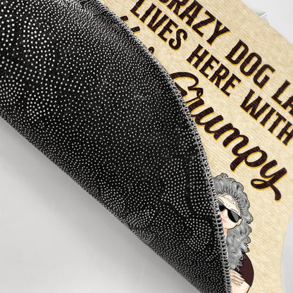 Crazy Dog Lady Lives Here - Gift For Dog Owner Couples - Personalized Custom Doormat
