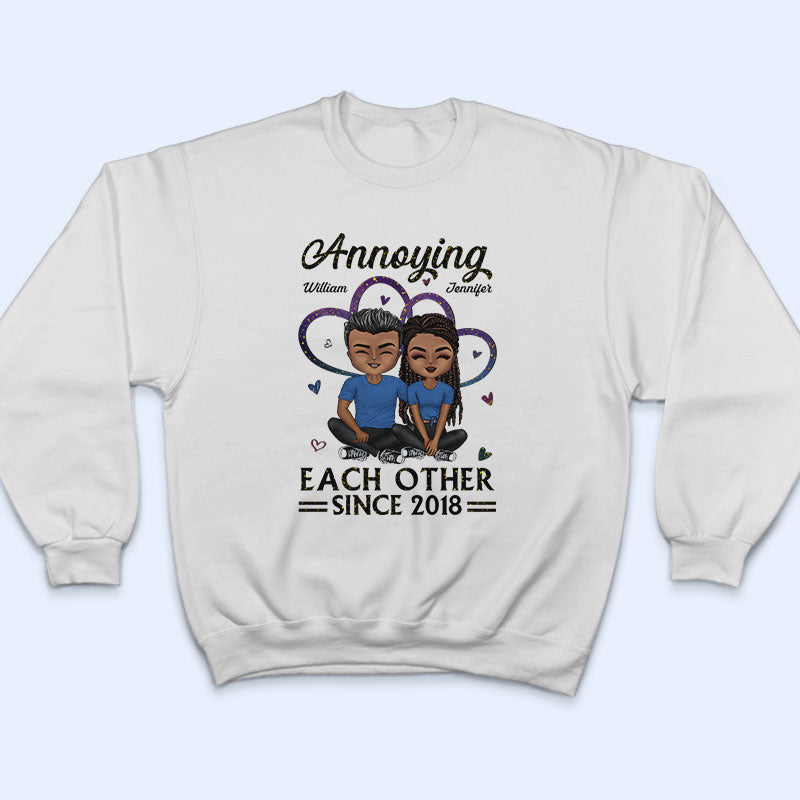 Chibi Couple Heart Together Since - Personalized Custom Hoodie