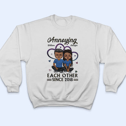 Chibi Couple Heart Together Since - Personalized Custom Hoodie