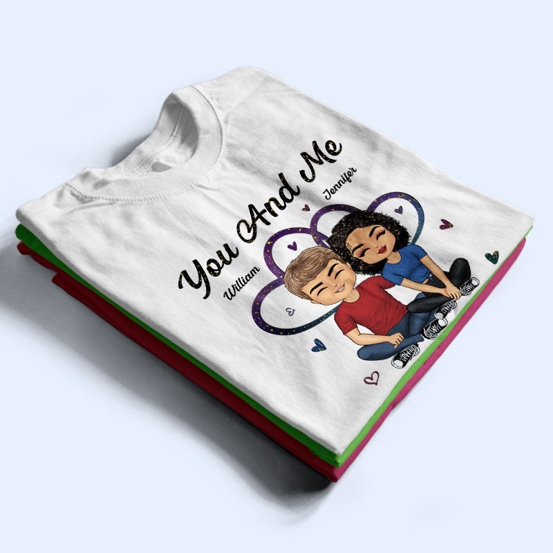 Chibi Couple Heart Together Since - Personalized Custom Hoodie