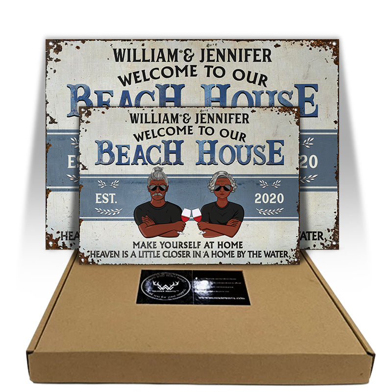 Family Couple Lake House Last A Lifetime - Personalized Custom Classic Metal Signs