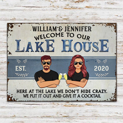 Family Couple Lake House Last A Lifetime - Personalized Custom Classic Metal Signs