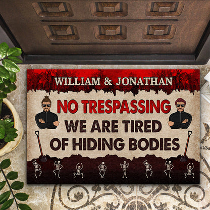 No Trespassing - Gift For Couples - Personalized Custom Doormat