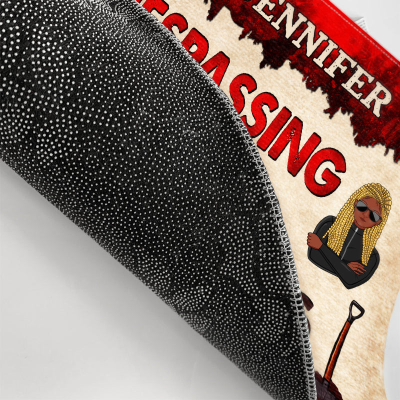 No Trespassing - Gift For Couples - Personalized Custom Doormat