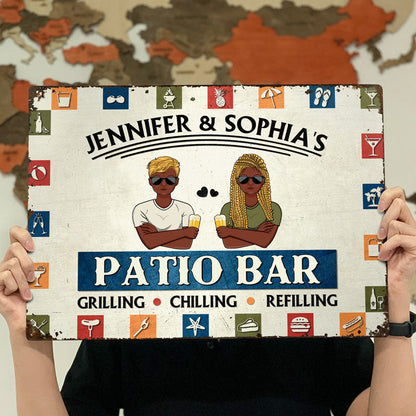 Grilling Chilling & Refilling - Patio Decoration - Personalized Custom Classic Metal Signs