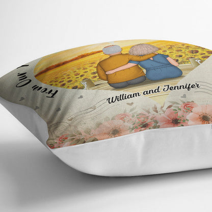 Old Couple From Our First Kiss To Our Last Breath - Personalized Custom Pillow