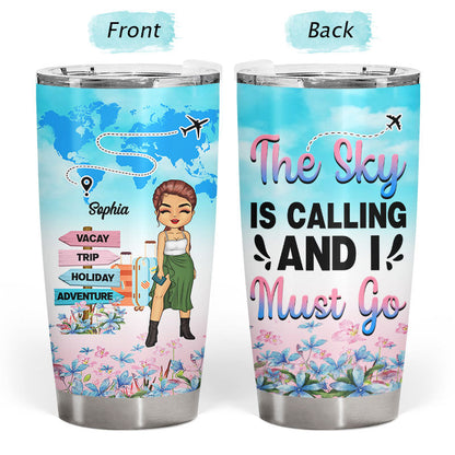 Travel Chibi Girl Just A Girl Who Loves Traveling - Personalized Custom Tumbler