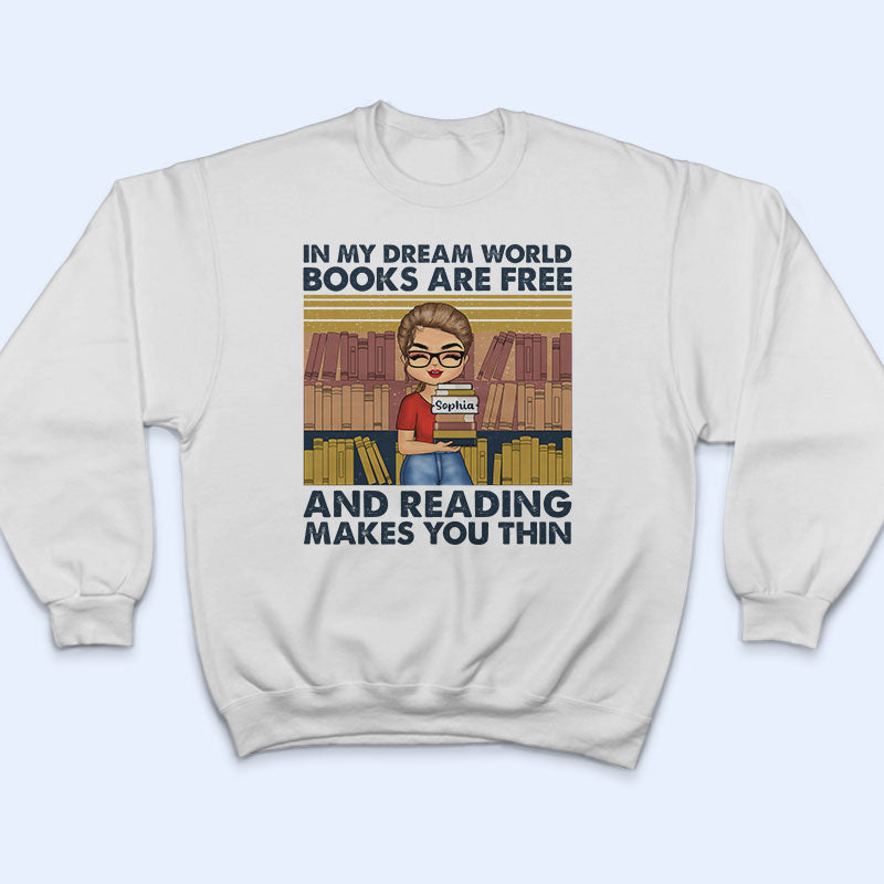 Reading Makes You Thin Chibi - Gift For Book Lovers - Personalized Custom T Shirt