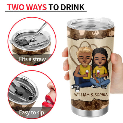 Chibi Couple Always By Your Side - Personalized Custom Tumbler