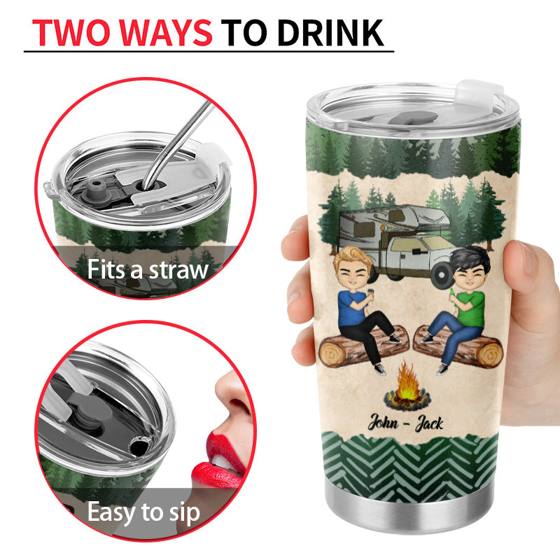 Camping Couple Camping Partners For Life - Personalized Custom Tumbler