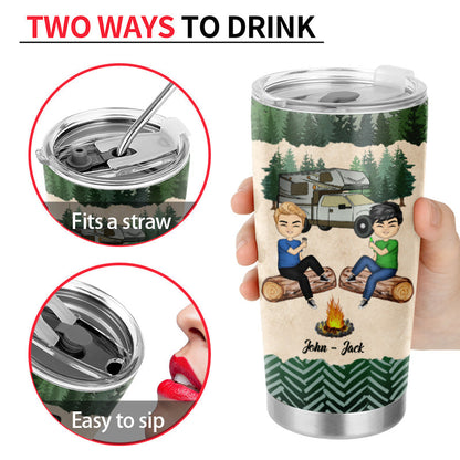 Camping Couple Camping Partners For Life - Personalized Custom Tumbler