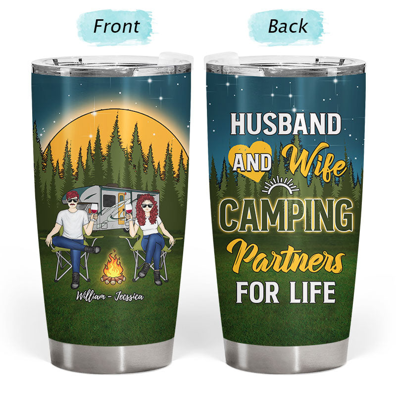 Camping Partners For Life - Gift For Couple - Personalized Custom Tumbler