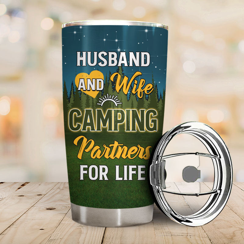 Camping Partners For Life - Gift For Couple - Personalized Custom Tumbler