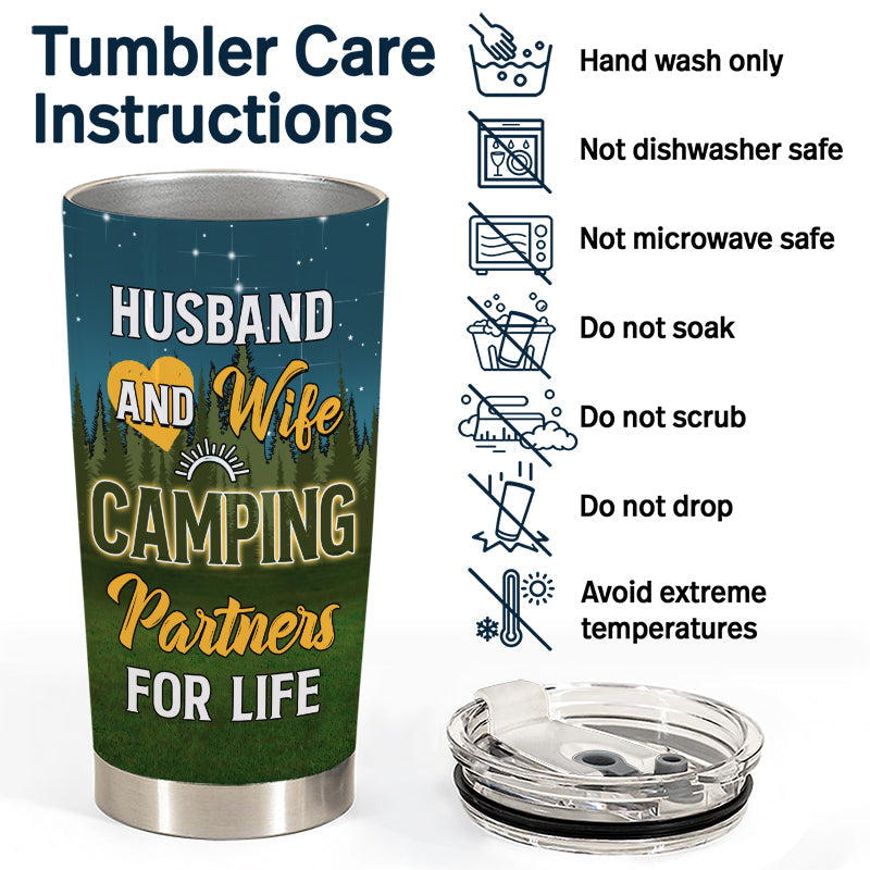 Camping Partners For Life - Gift For Couple - Personalized Custom Tumbler