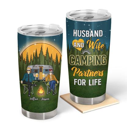 Camping Partners For Life - Gift For Couple - Personalized Custom Tumbler