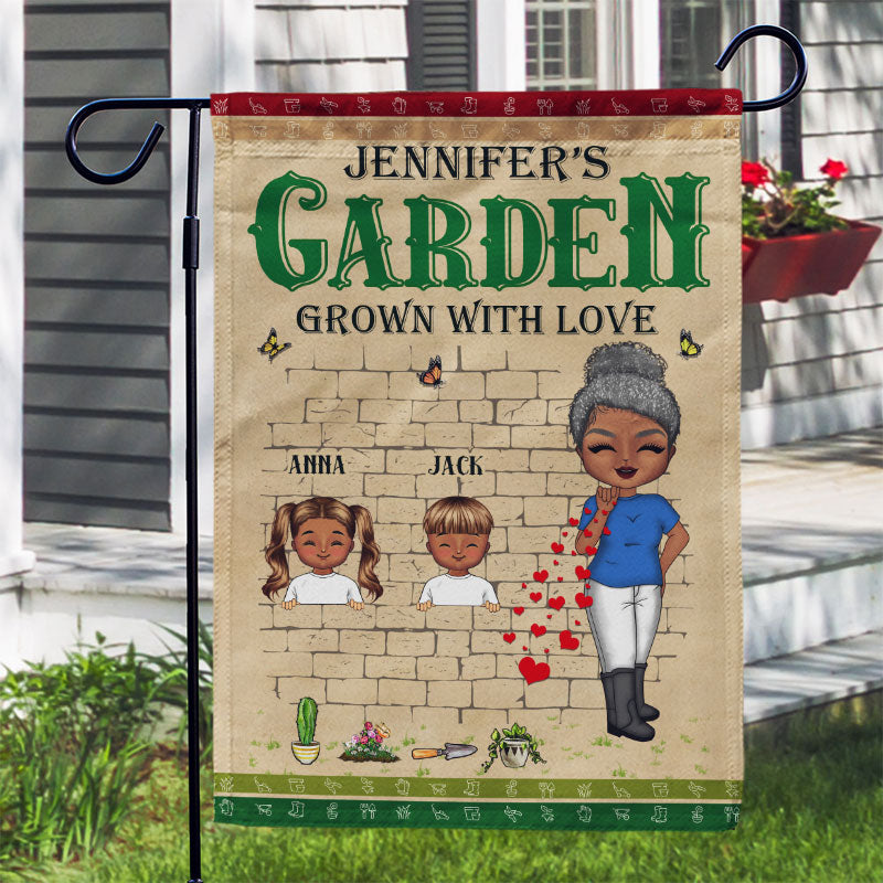 Gardening Grandma Grown With Love - Personalized Custom Flag