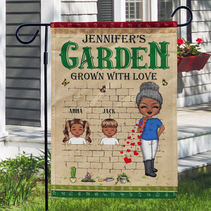 Gardening Grandma Grown With Love - Personalized Custom Flag