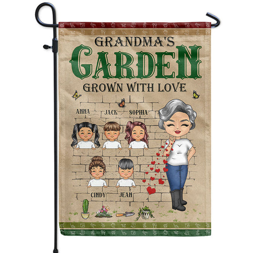 Gardening Grandma Grown With Love - Personalized Custom Flag