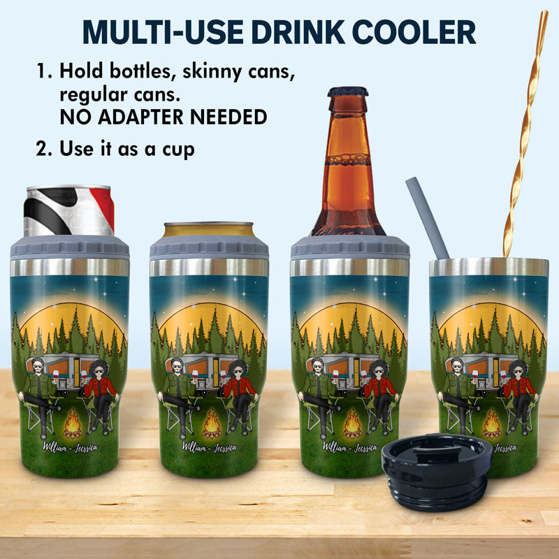 Camping Partners For Life - Gift For Couple - Personalized Custom Triple 3 In 1 Can Cooler