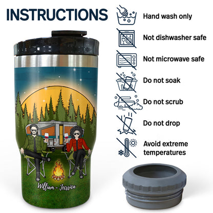 Camping Partners For Life - Gift For Couple - Personalized Custom Triple 3 In 1 Can Cooler