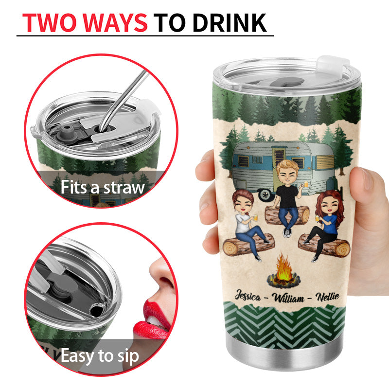 Camping Friends Apparently We Are Trouble - Personalized Custom Tumbler