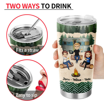Camping Friends Apparently We Are Trouble - Personalized Custom Tumbler