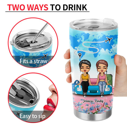 Bestie Travel Together Stay Forever - Personalized Custom Tumbler
