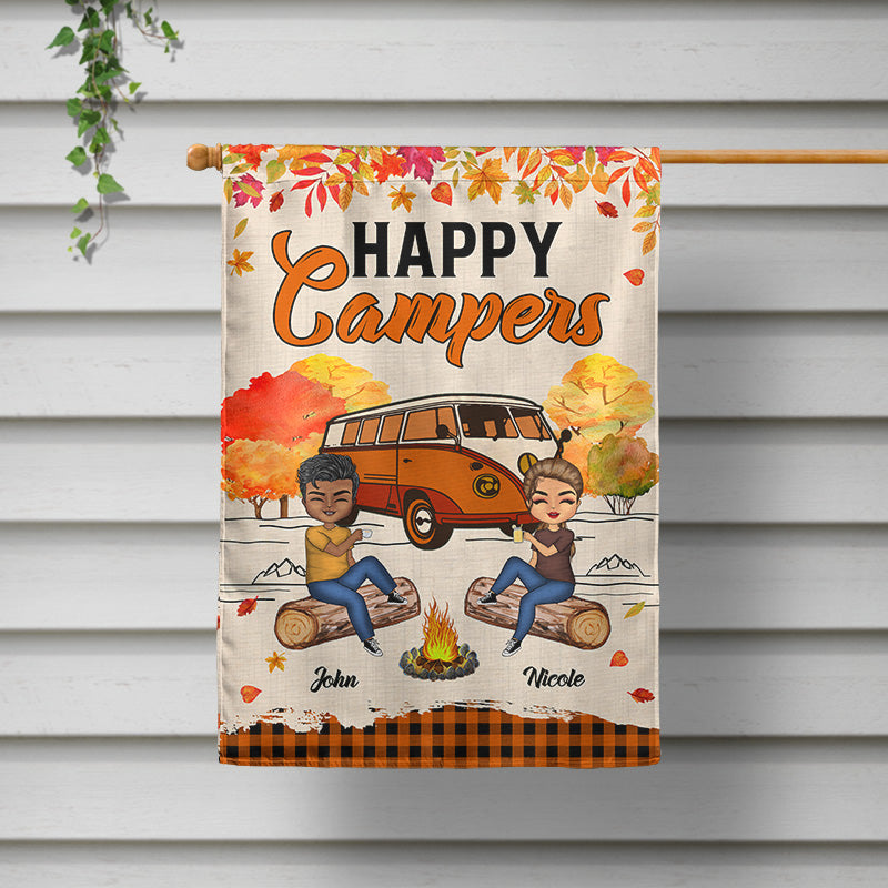 Autumn Camping Home Is Where We Park It - Personalized Custom Flag