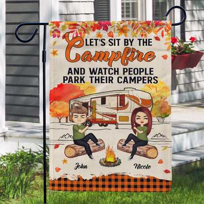 Autumn Camping Home Is Where We Park It - Personalized Custom Flag