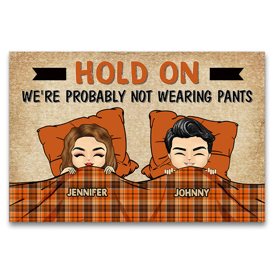 Couple Chibi Not Wearing Pants - Personalized Custom Doormat