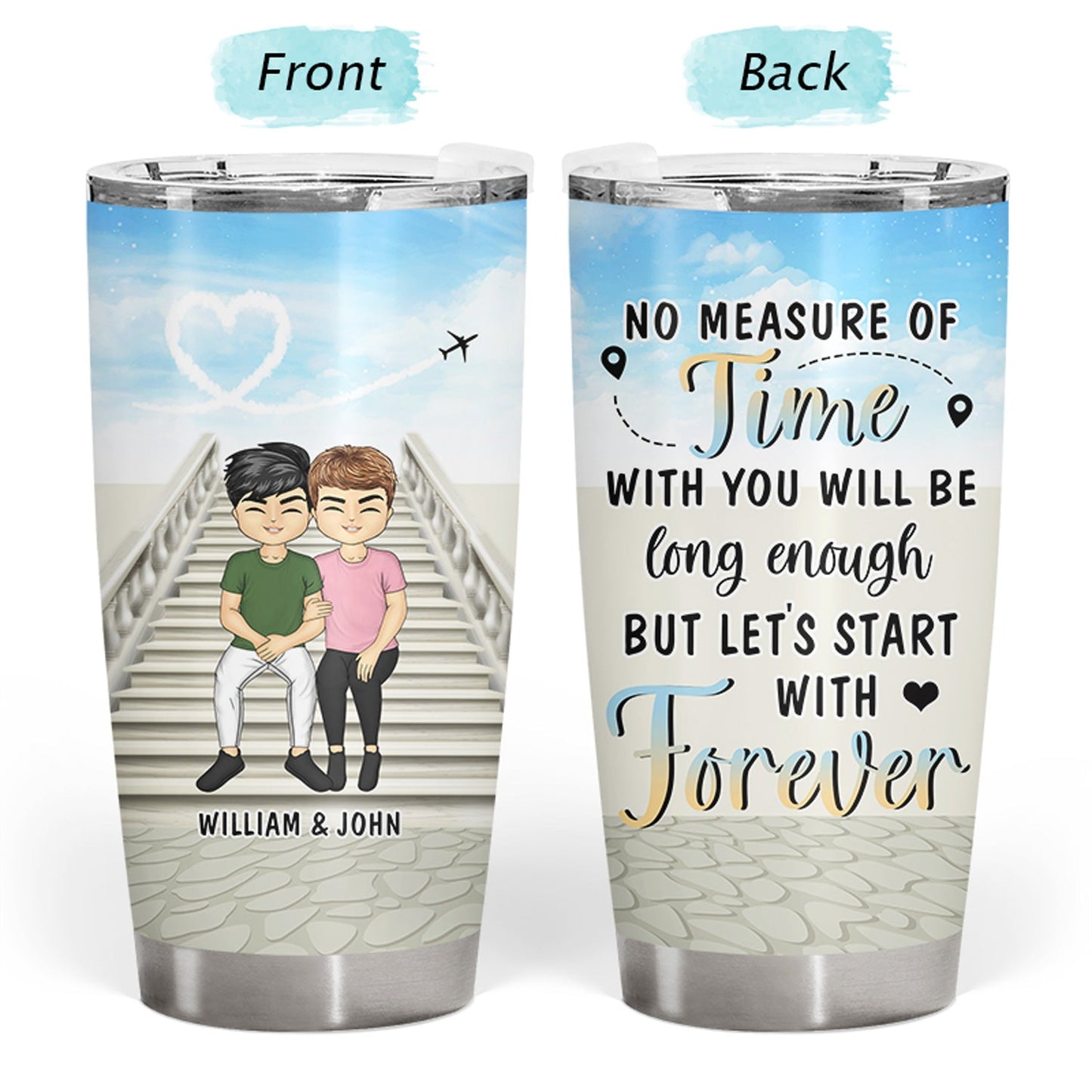 Let's Start With Forever - Gift For Couples - Personalized Custom Tumbler