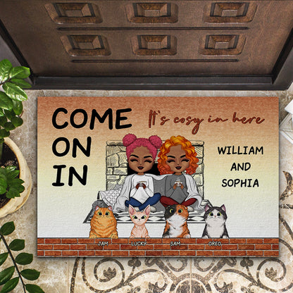 Cosy In Here Dog And Cat - Gift For Couples - Personalized Custom Doormat