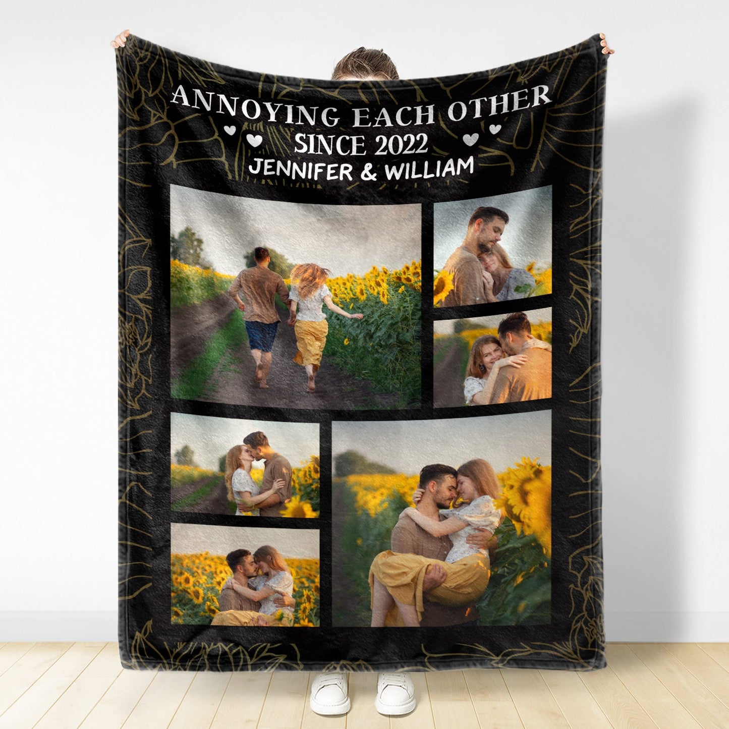 Custom Photo Couple Together Since - Personalized Custom Fleece Blanket